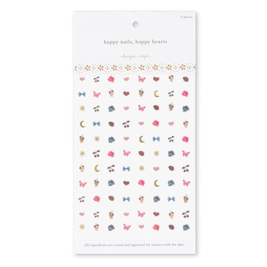 Konges Slojd stickers unghie nail art 3 fogli dai 3 anni
