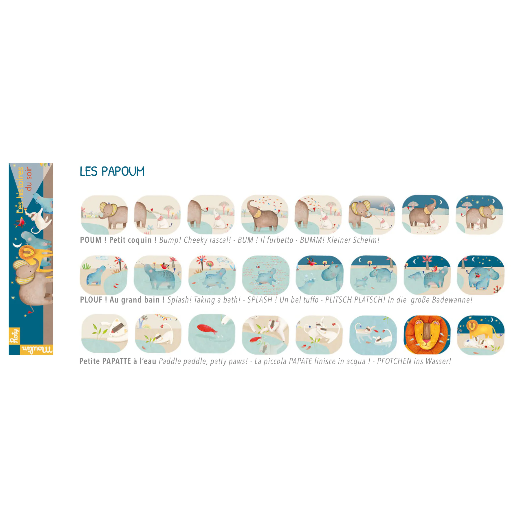 Moulin Roty Les Papoum 3 dischi ricambio torcia
