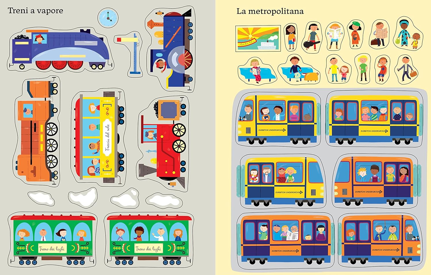 Usborne Treni libro con adesivi 150 adesivi 32 pagine