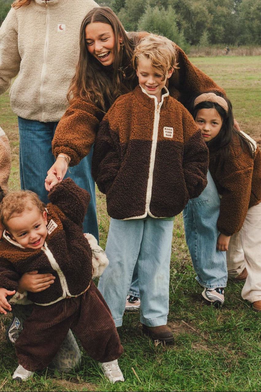 Ella and Rapha Moon Jacket giacca teddy bimbo marrone