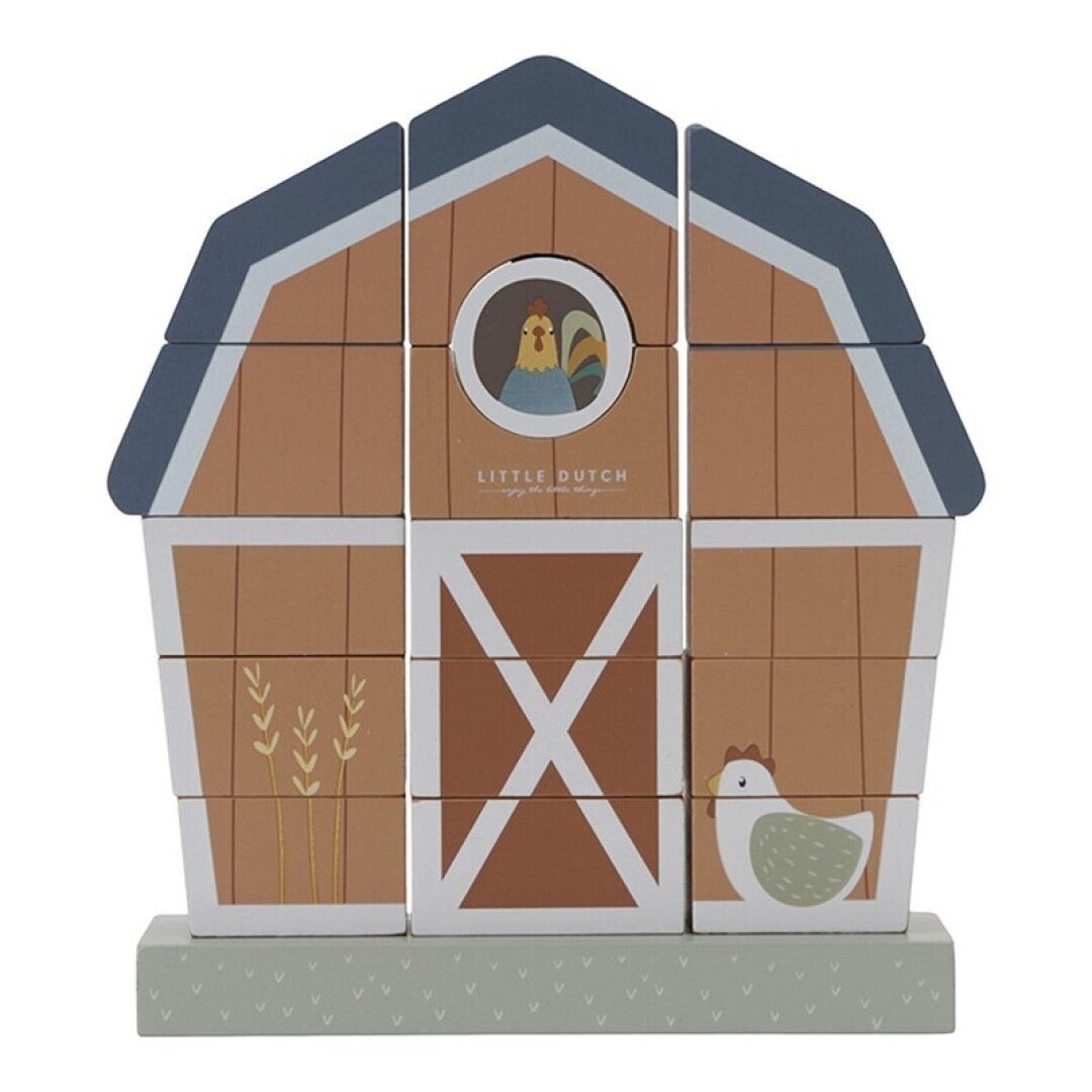 Little Dutch Little Farm torre impilabile legno fattoria 1 anno