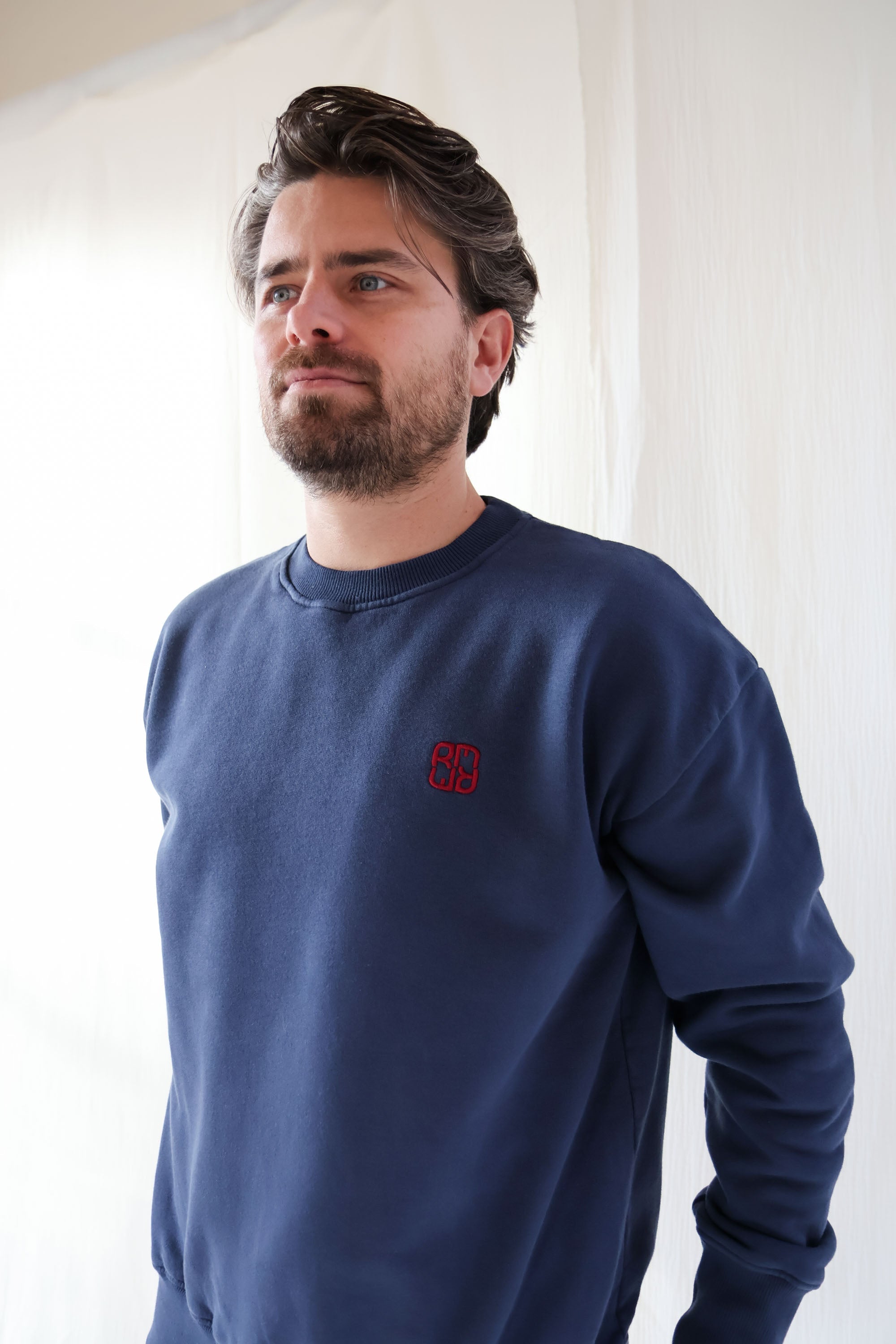 Ella and Rapha Icon felpa uomo blu inchiostro loose fit