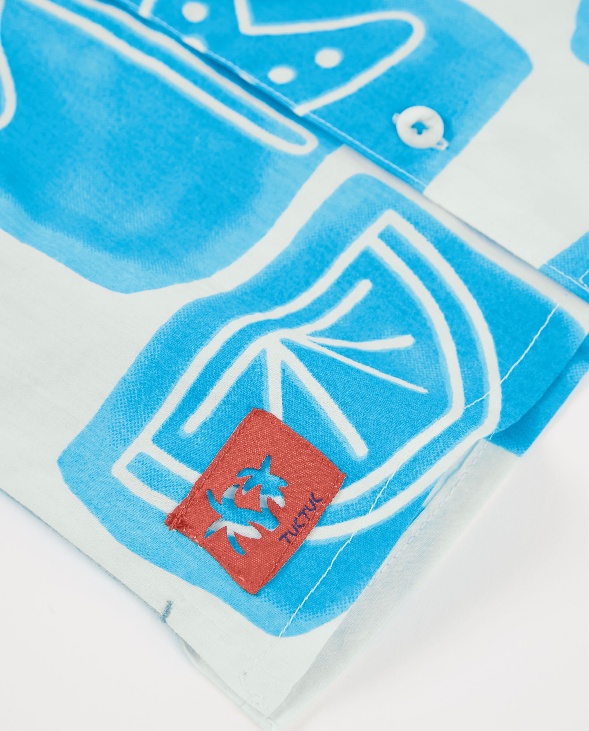 Tuc Tuc camicia bambino bianca stampa blu