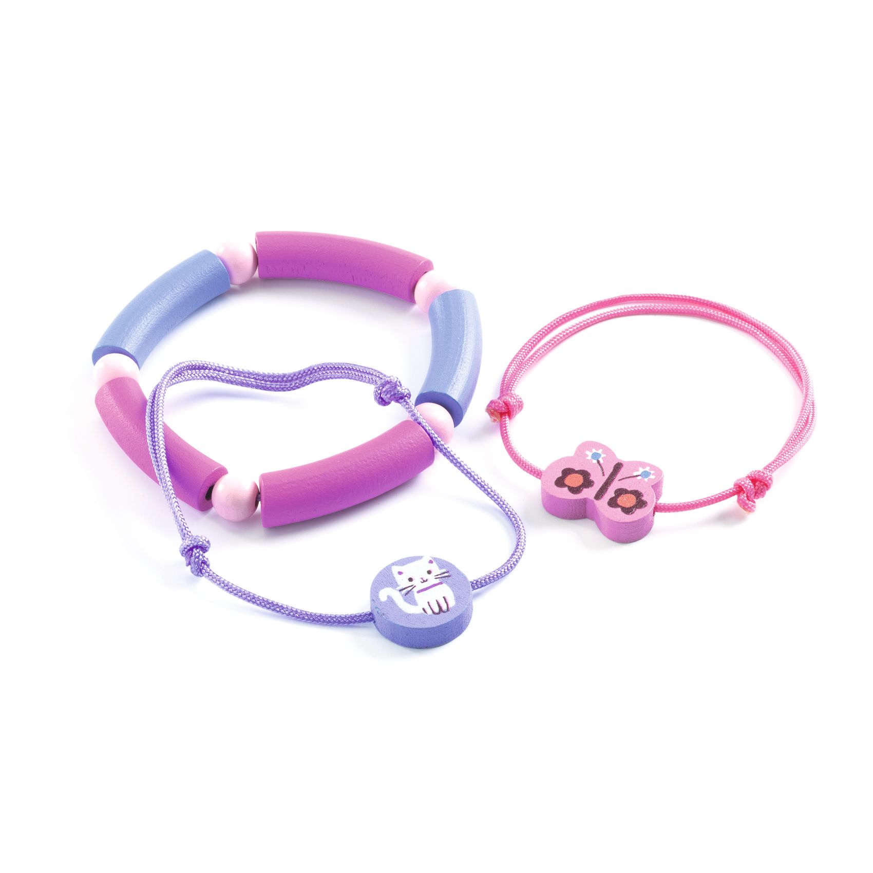 Djeco Tara cofanetto cuore kit 3 braccialetti gatto