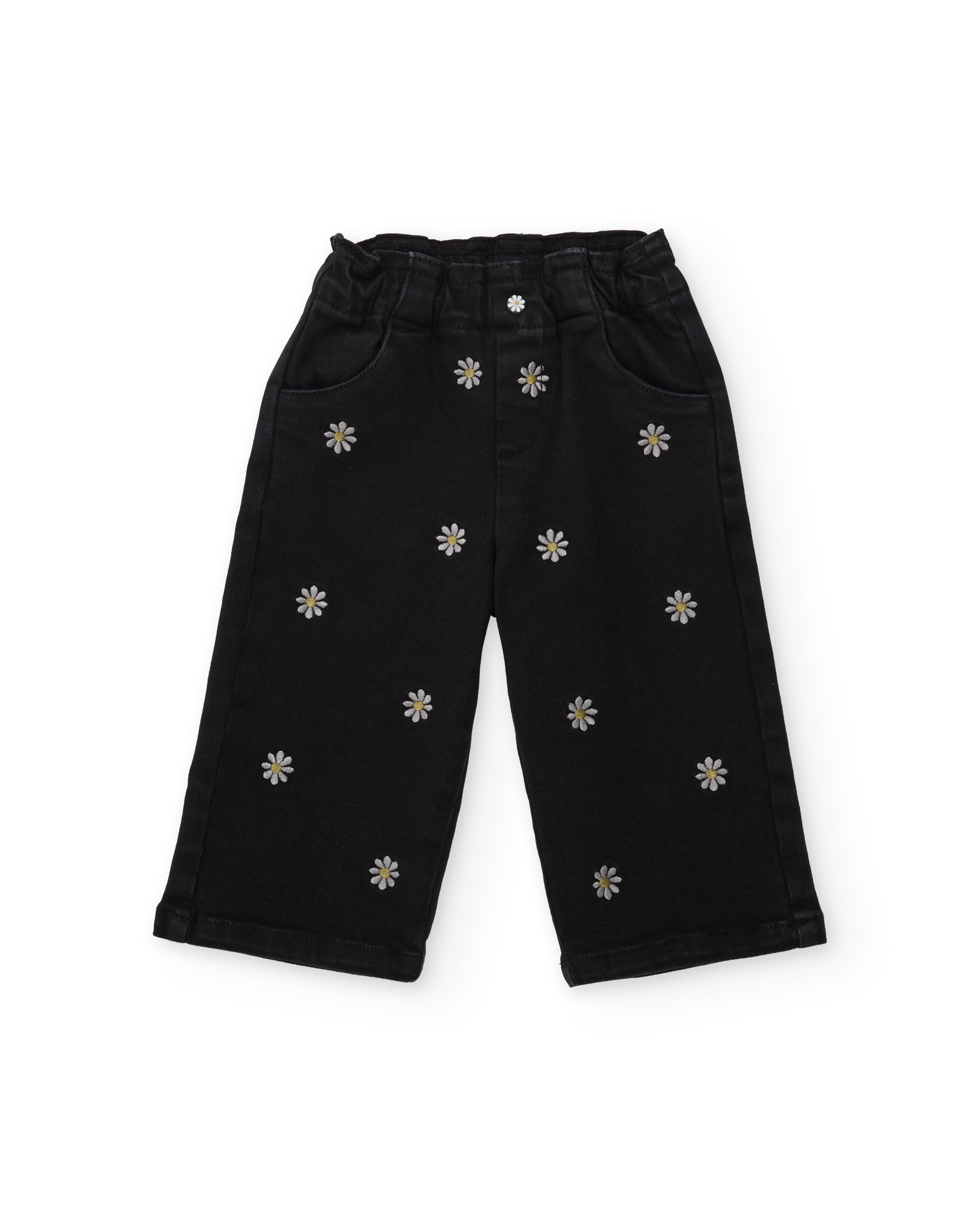 Tuc Tuc pantaloni neri bambina ricamo fiori
