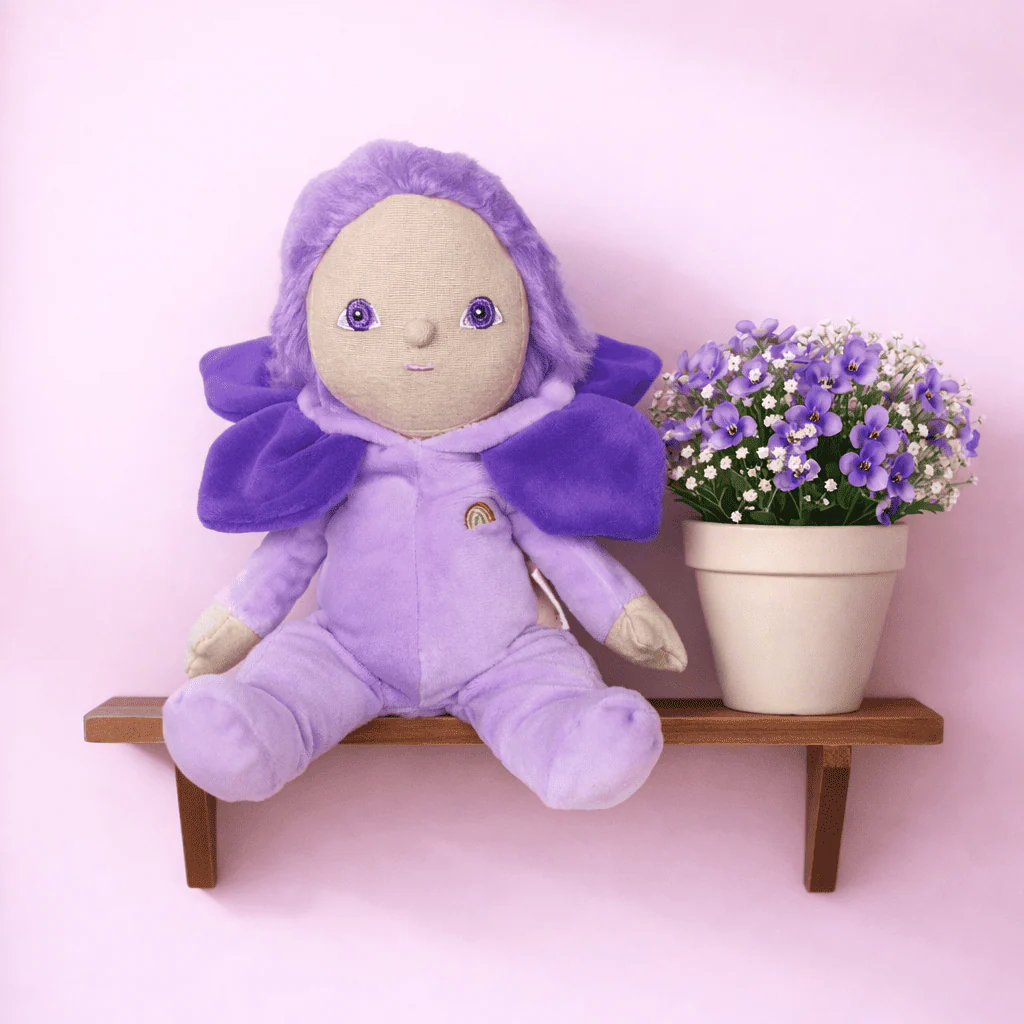 OlliElla Dinky Dinkums Violet bambola peluche viola 22 cm