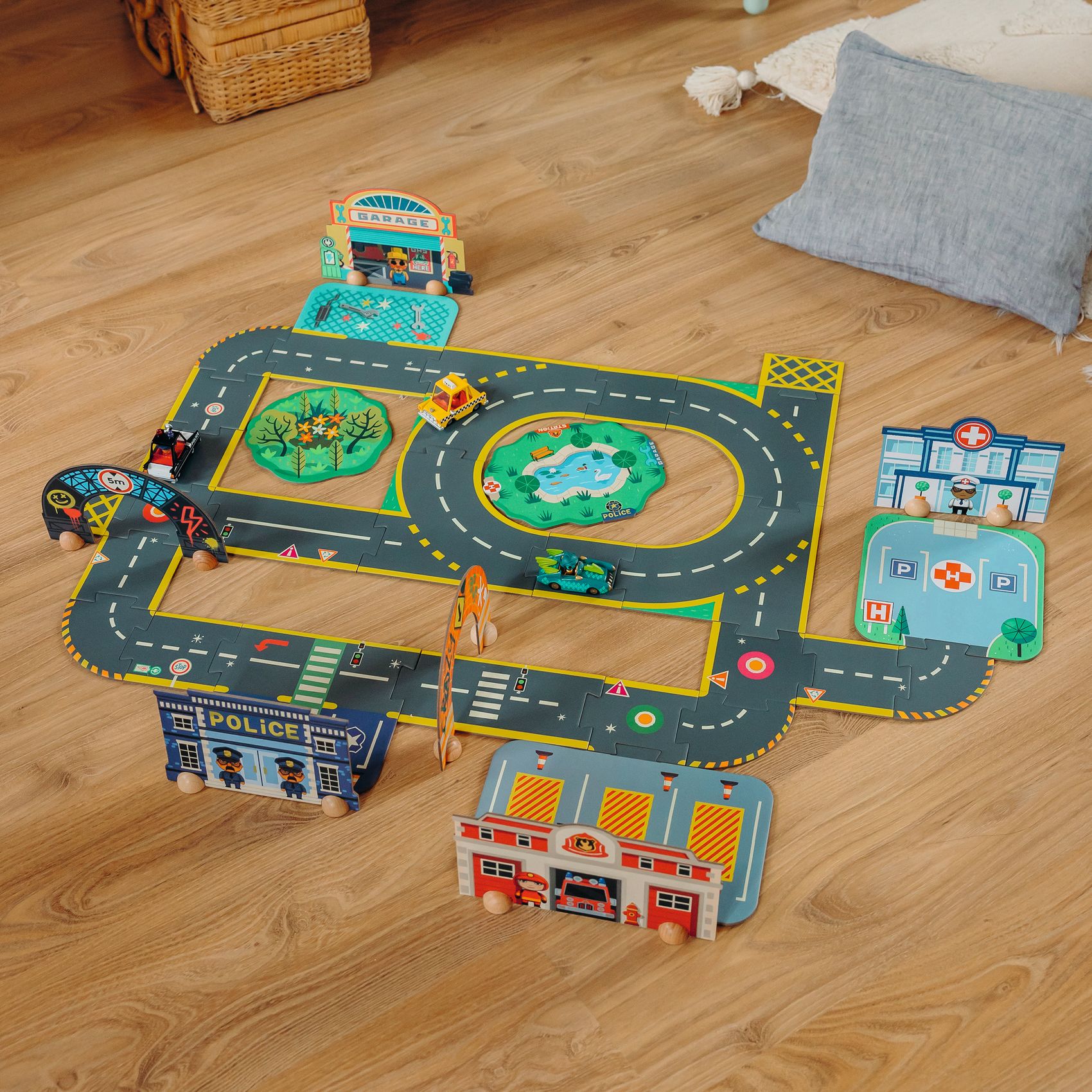 Djeco Crazy Motors Puzzl'Up Ville City puzzle pista 36 pezzi