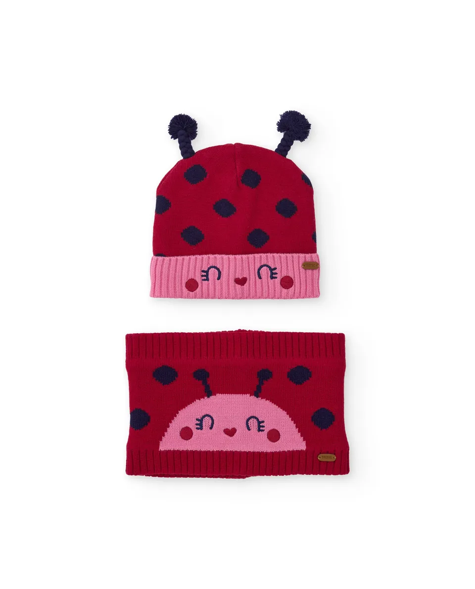 Tuc Tuc Good Wood set bimba rosso cappello scaldacollo