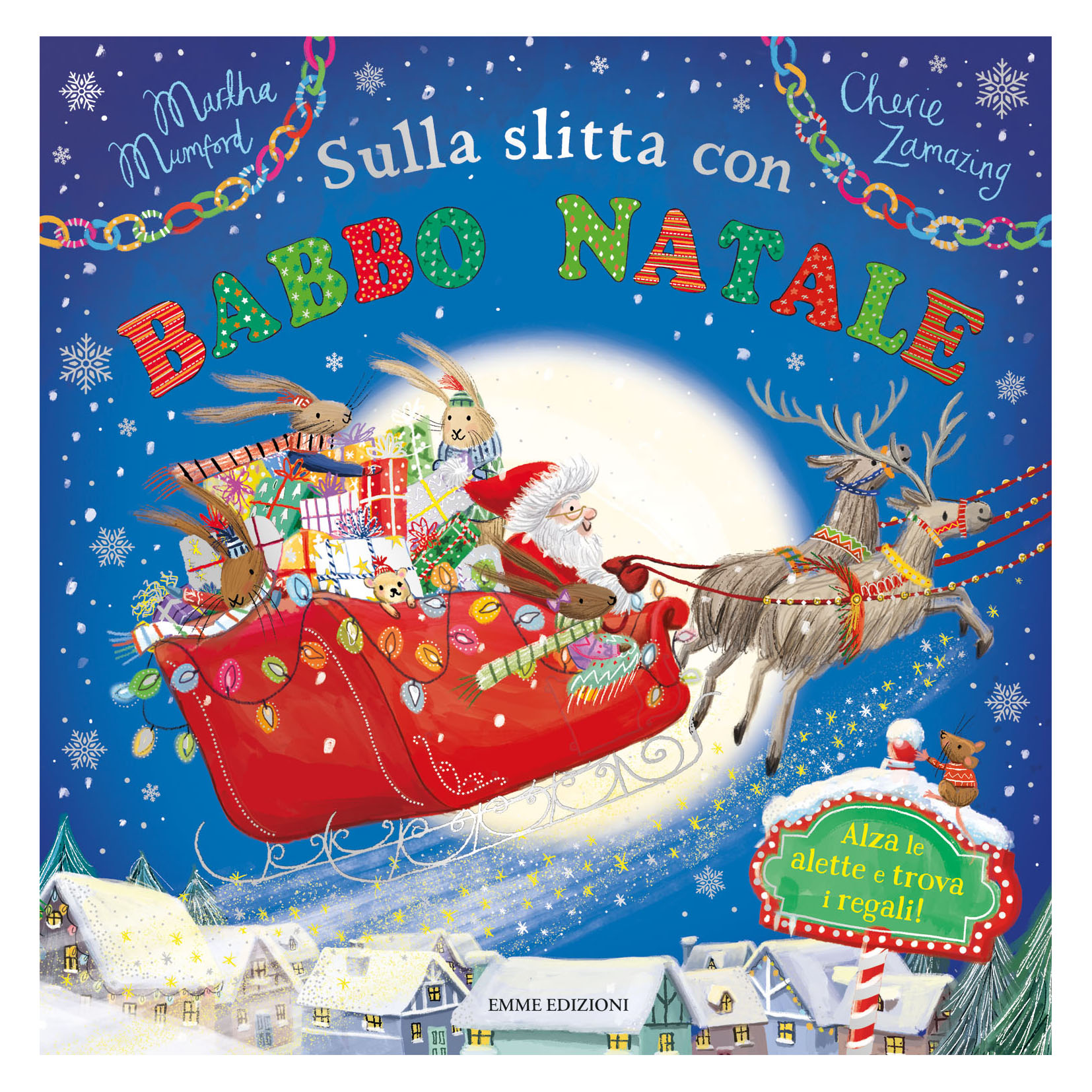 Sulla slitta di Babbo Natale libro con finestrelle 24 pp
