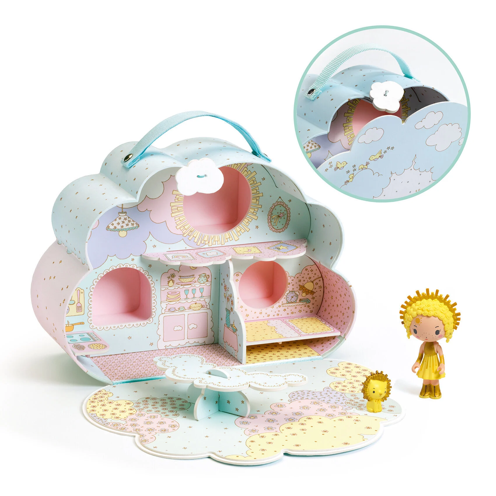 Djeco Tinyly Sunny e Mia House Valigetta con Figura Vinile