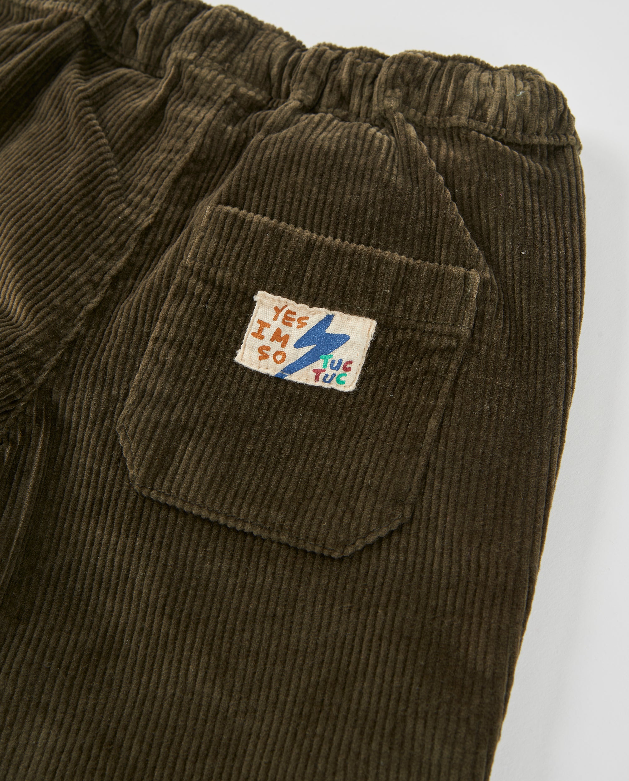 Tuc Tuc pantaloni bimbo velluto verde vita elastica