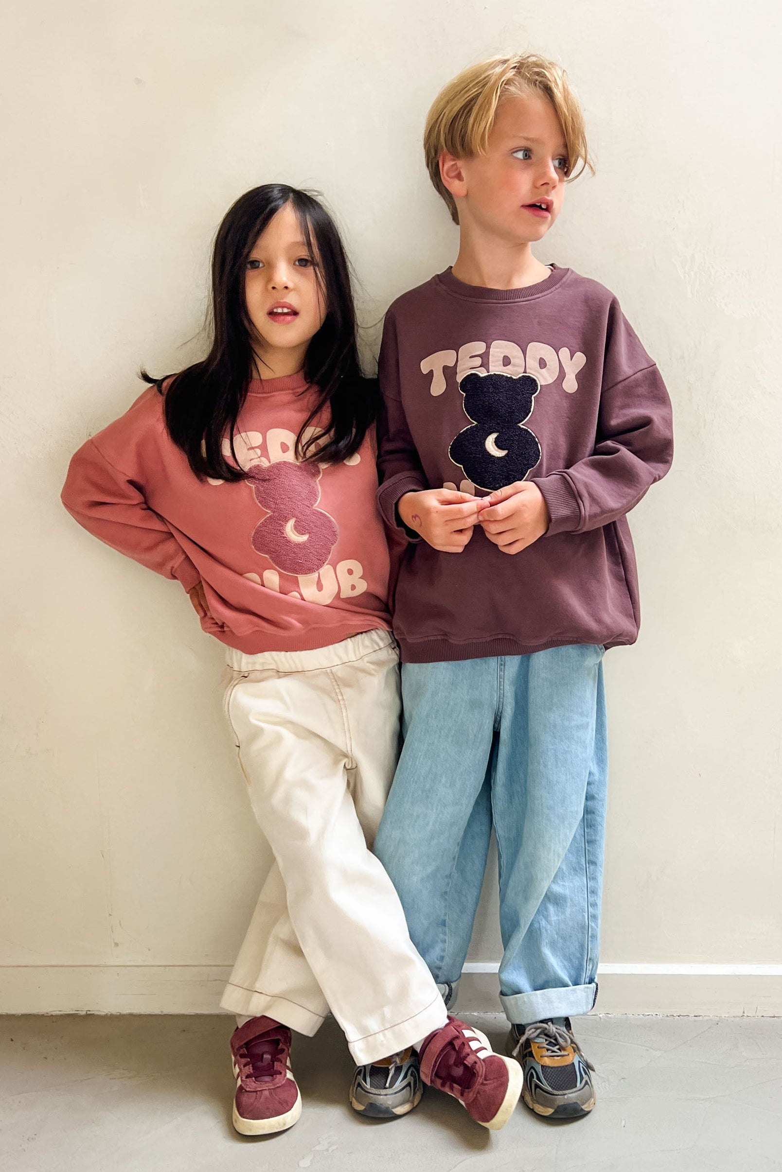 Ella and Rapha Little Teddy Club felpa marrone bimbo cotone