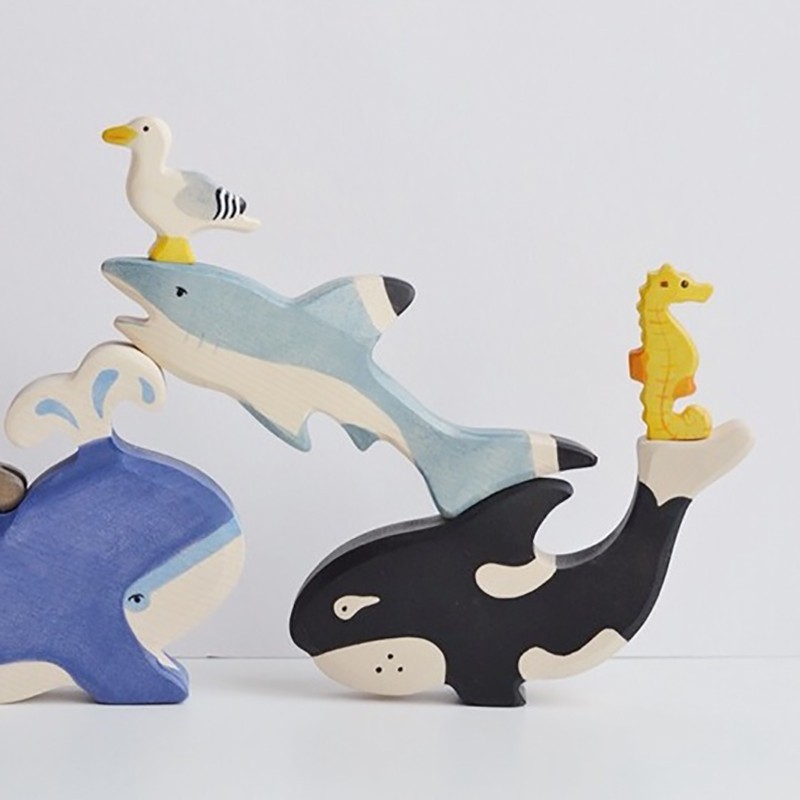 Holztiger Delfino piccolo figura legno