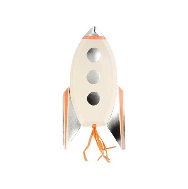 Meri Meri Rocket set 8 piatti sagomati razzo