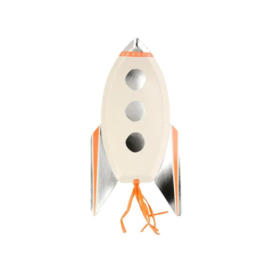 Meri Meri Rocket set 8 piatti sagomati razzo