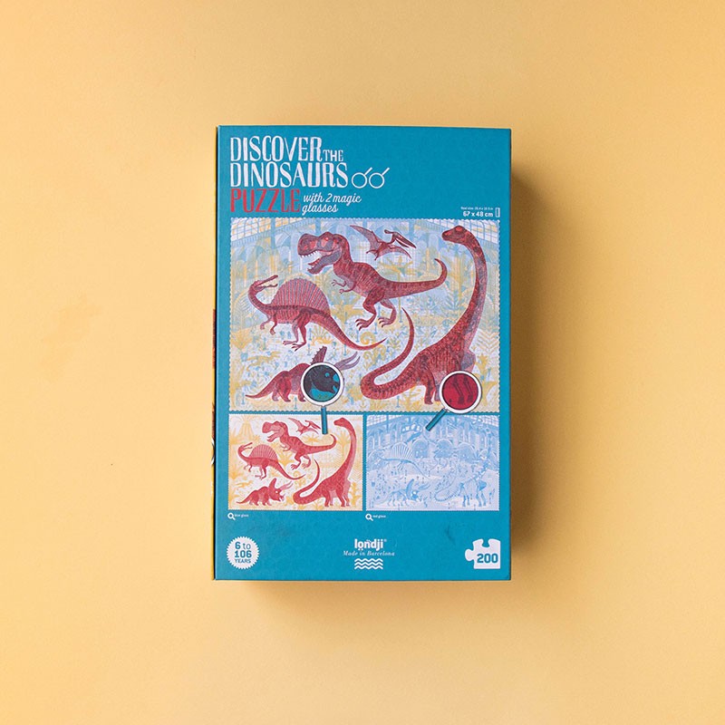 Londji Discover the Dinosaurs puzzle occhiali magici dinosauri