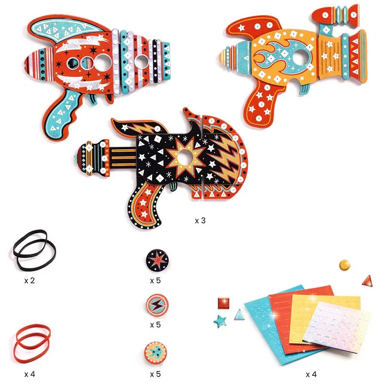 Djeco Pistole Spaziali kit mosaico creativo 3 pezzi