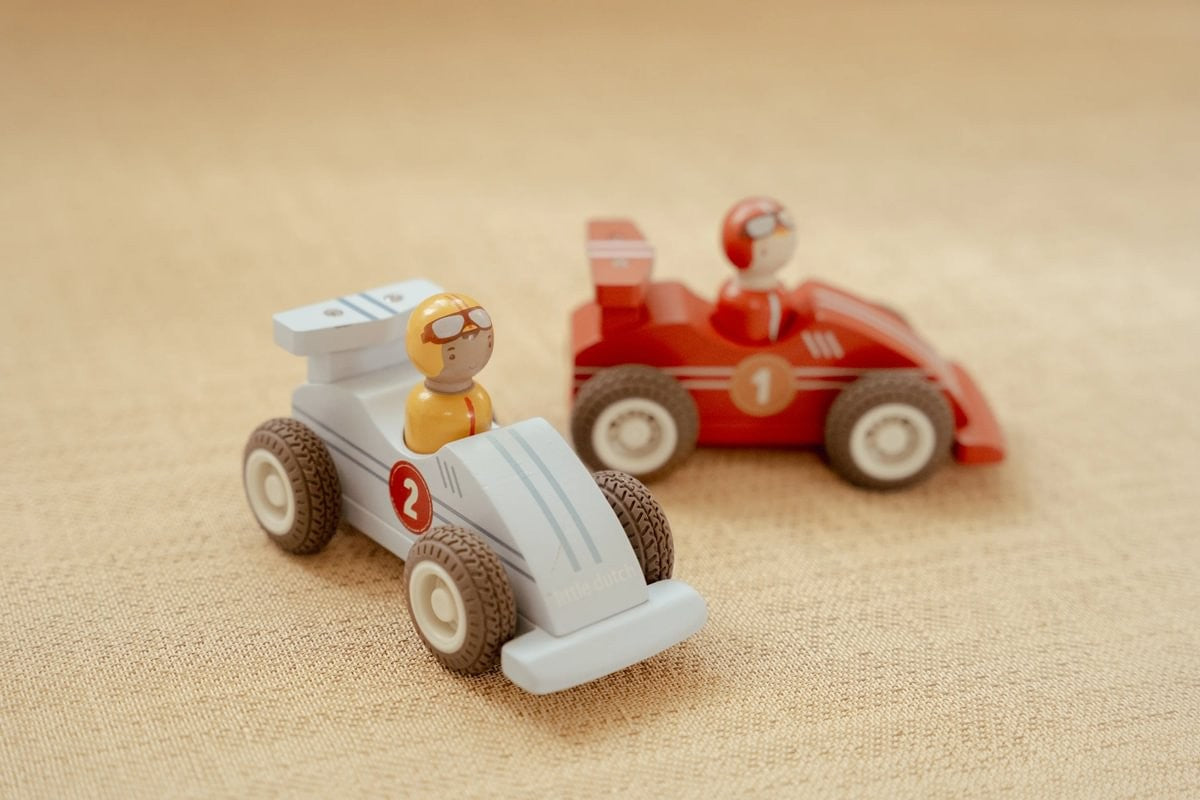 Little Dutch macchinine legno auto corsa retromarcia 2 pezzi