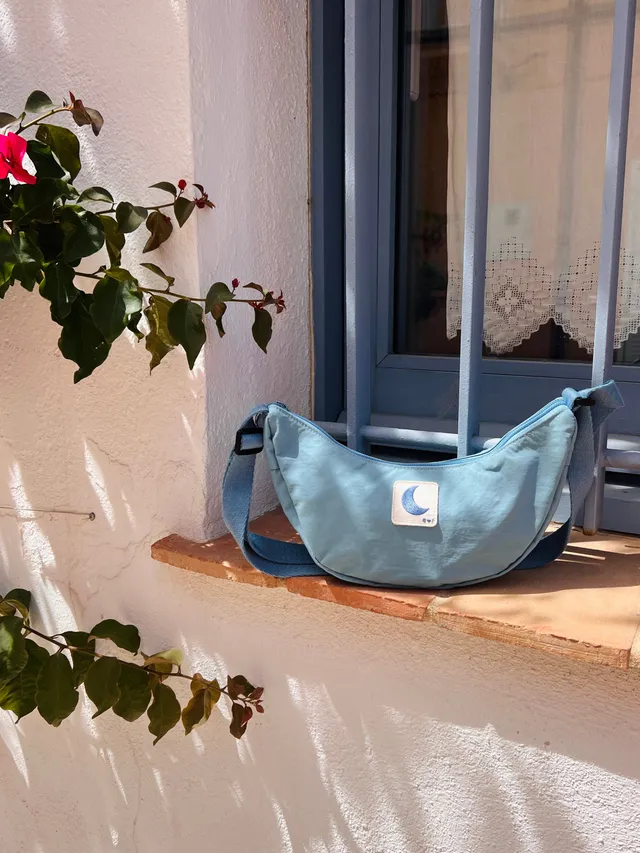 Ella and Rapha Crossbody borsa azzurra tracolla in nylon