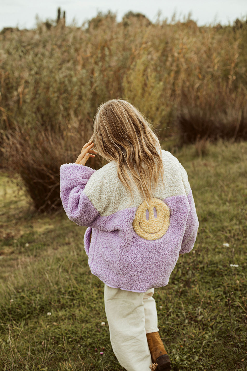 Ella and Rapha Little Teddy Smiley Jacket giacca lilla invernale