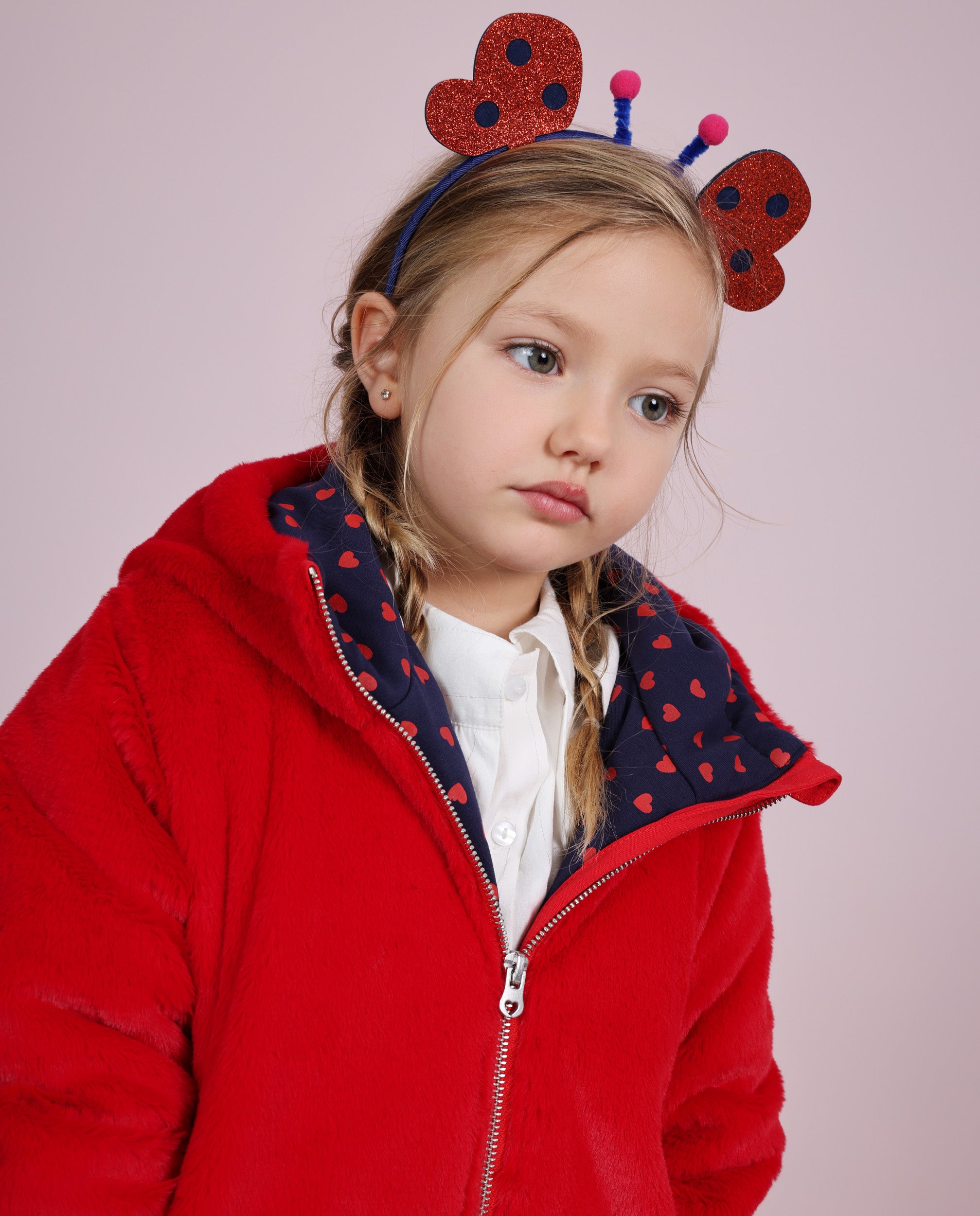 Tuc Tuc Good Wood cappotto bambina rosso cuori