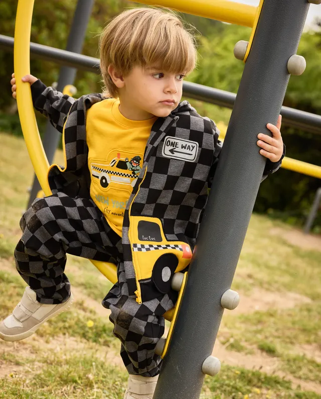 Tuc tuc pantaloni felpa bambino neri geometrici