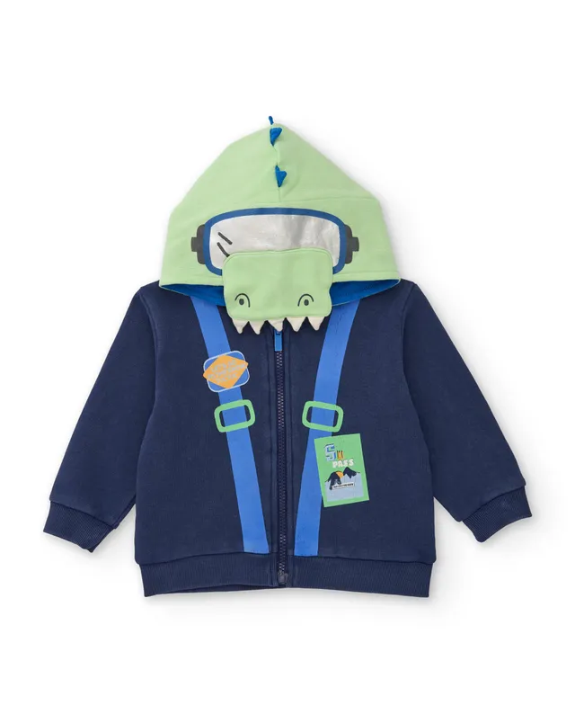 Tuc Tuc felpa bambino blu coccodrillo cappuccio