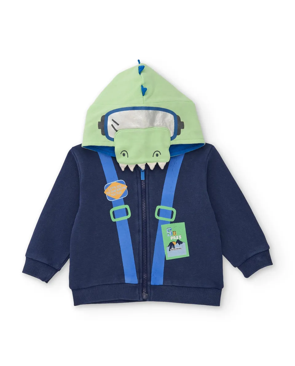 Tuc Tuc felpa bambino blu coccodrillo cappuccio