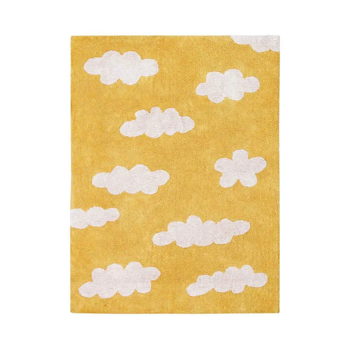 Lorena Canals Nuvole Mustard tappeto lavabile 120x160 cotone