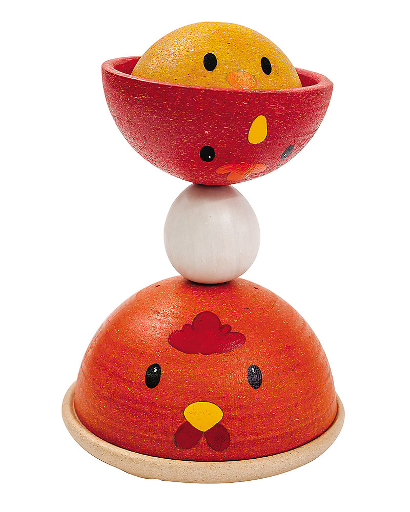 PlanToys Gallina Gioco Impilabile Equilibrio in Legno