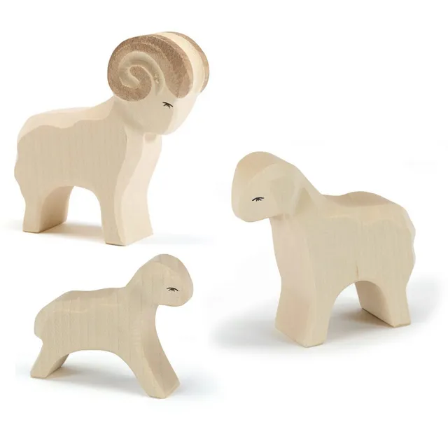 Ostheimer pecora bianca figura legno massello h 8 cm