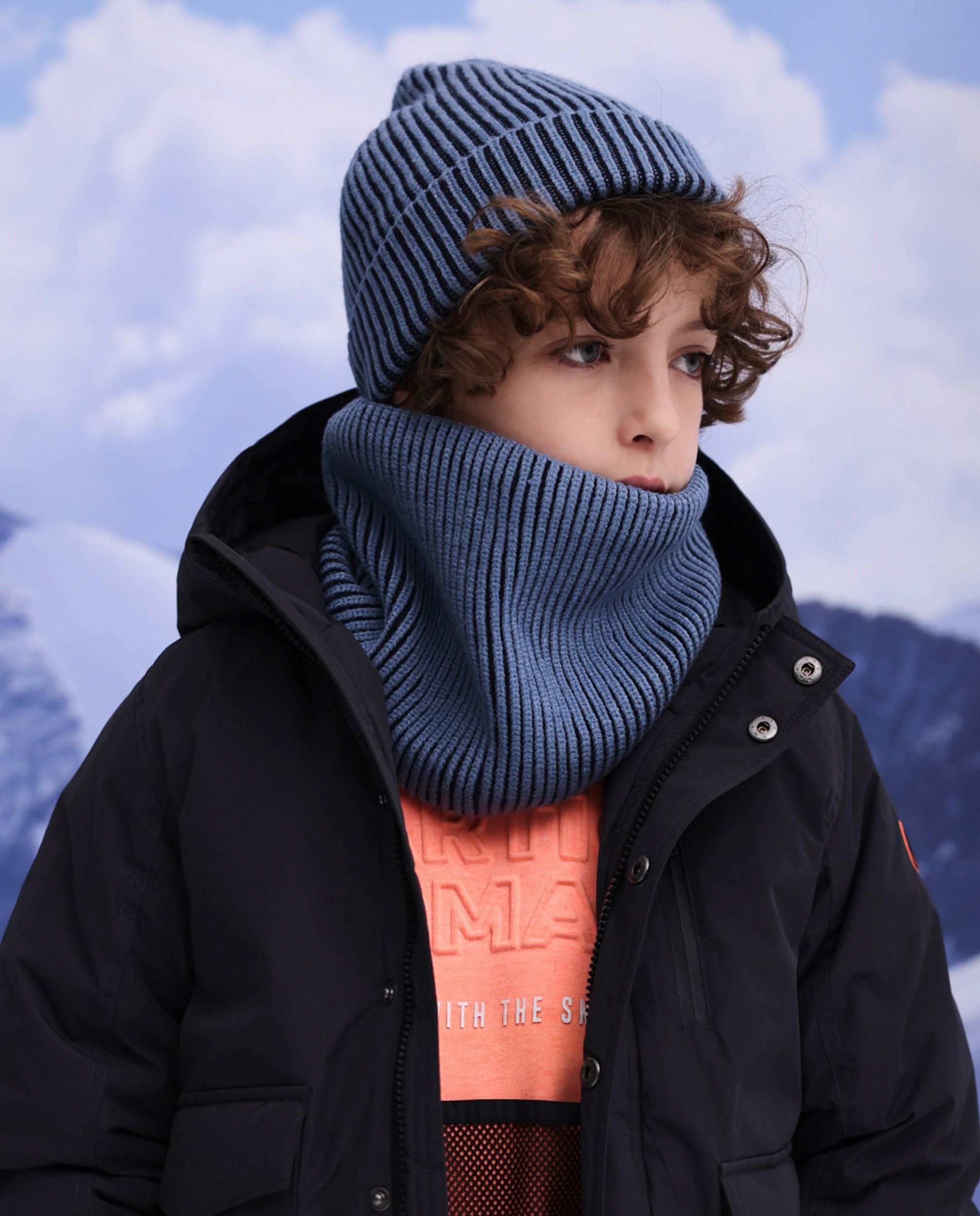 Tuc Tuc set bimbo blu cappello scaldacollo maglia