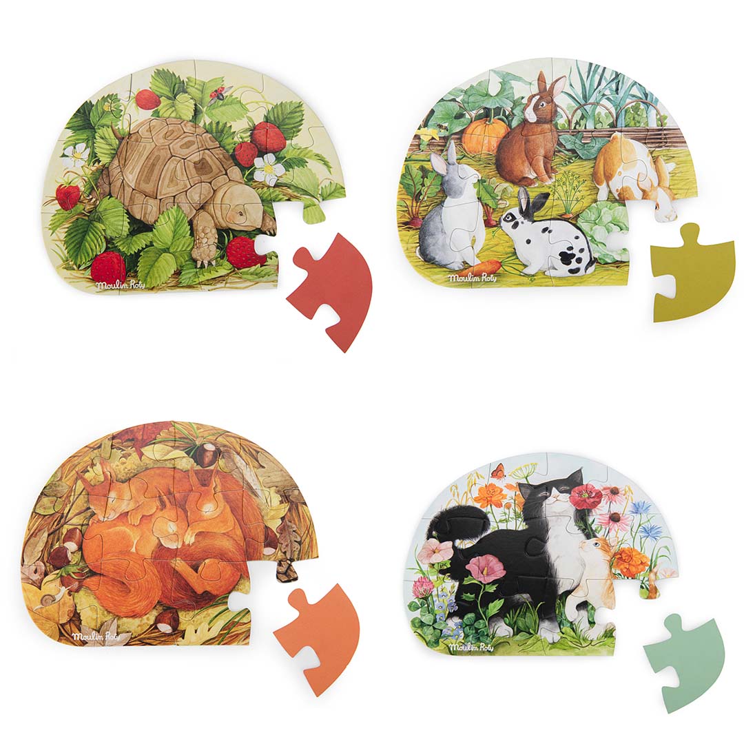 Moulin Roty Le Jardin puzzle animali giardino 4 puzzle