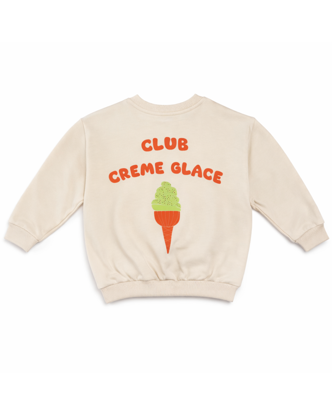 Ella and Rapha Little Club Creme Glace felpa avorio bimbi