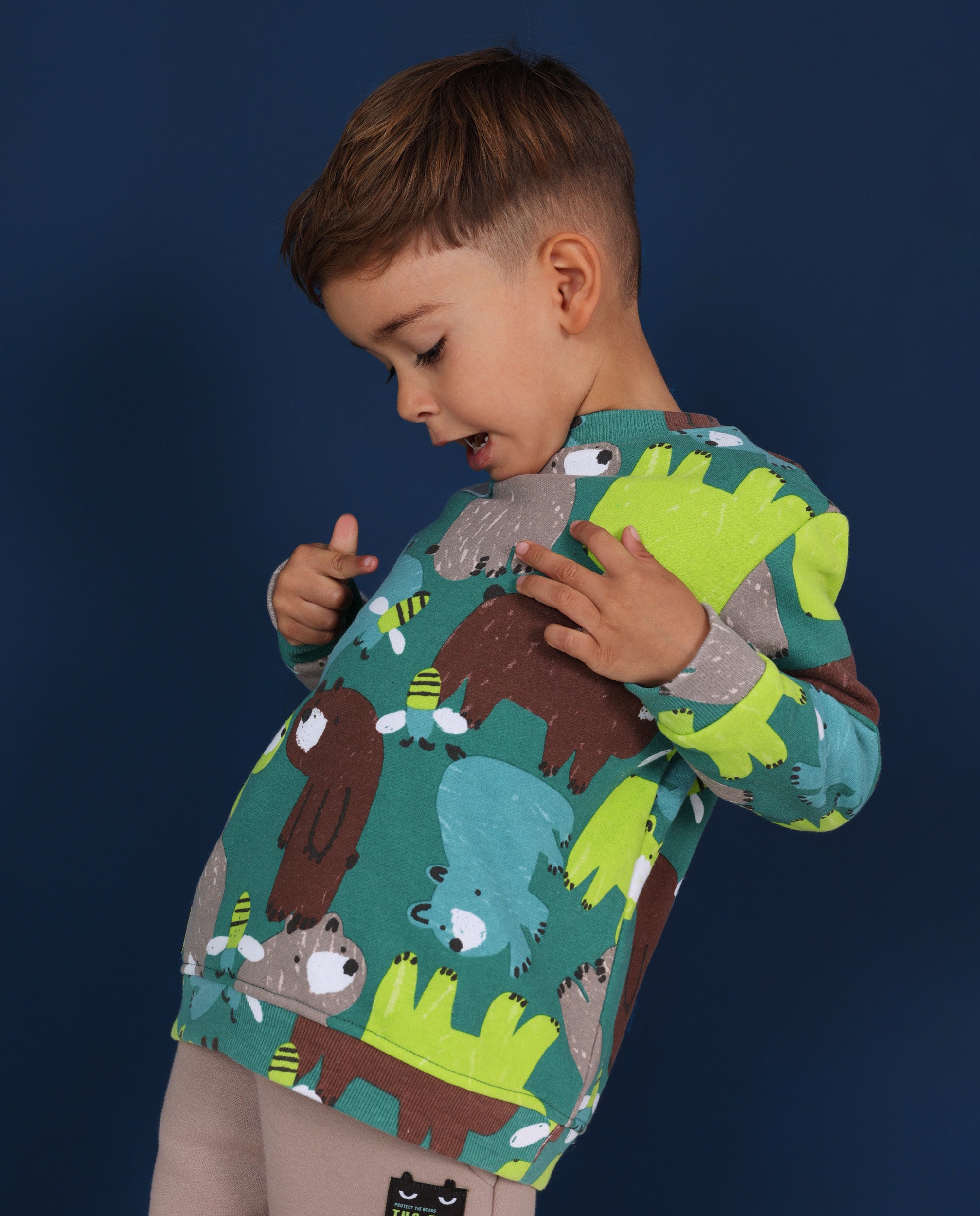 Tuc Tuc Mystic Forest felpa bambino verde stampa orso