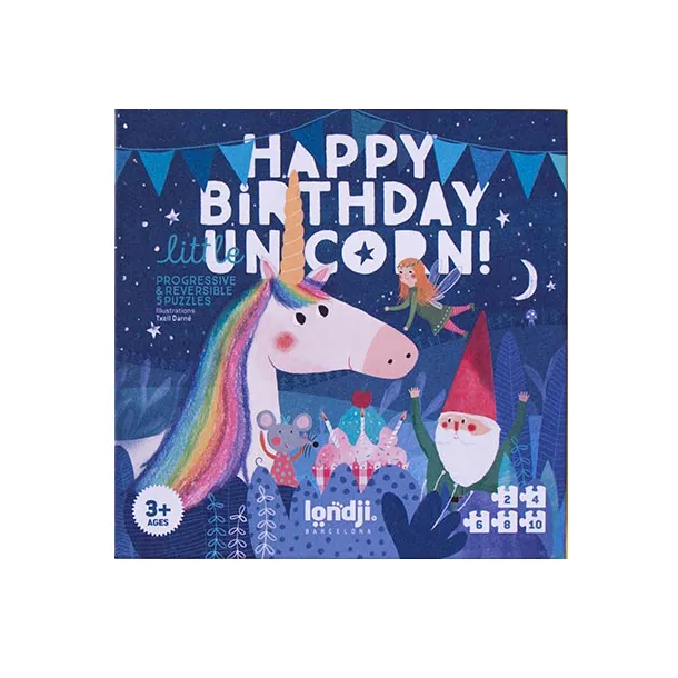 Londji Unicorn puzzle progressivo 5 soggetti reversibile