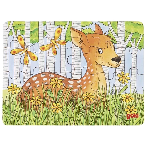 Goki Cerbiatto mini puzzle legno animali 24 pezzi