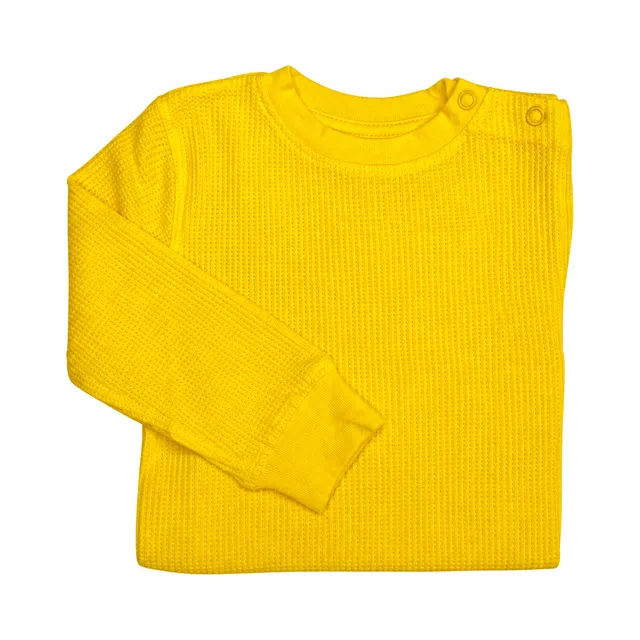 Slugs & Snails Bright Yellow maglia waffle cotone gialla 5-6 anni
