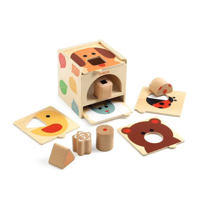 Djeco BoxBasic scatola delle forme legno 18 mesi