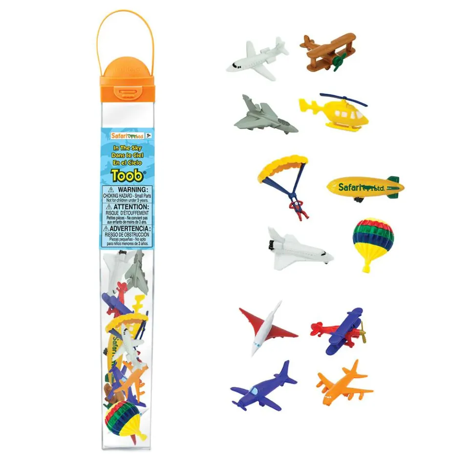Safari Ltd Toob Veicoli del Cielo miniature 12 pezzi Montessori