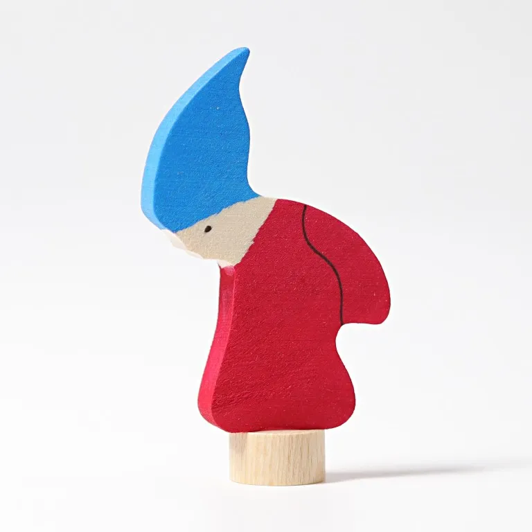 Grimm’s Gnomo figura decorativa legno dipinta a mano 6 cm