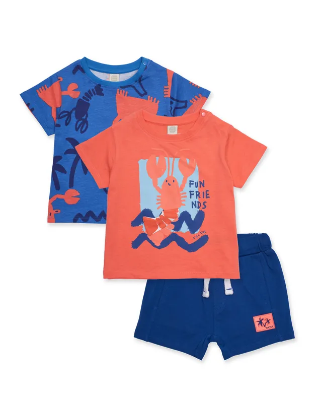Tuc Tuc set bambino 3 pezzi magliette e bermuda blu