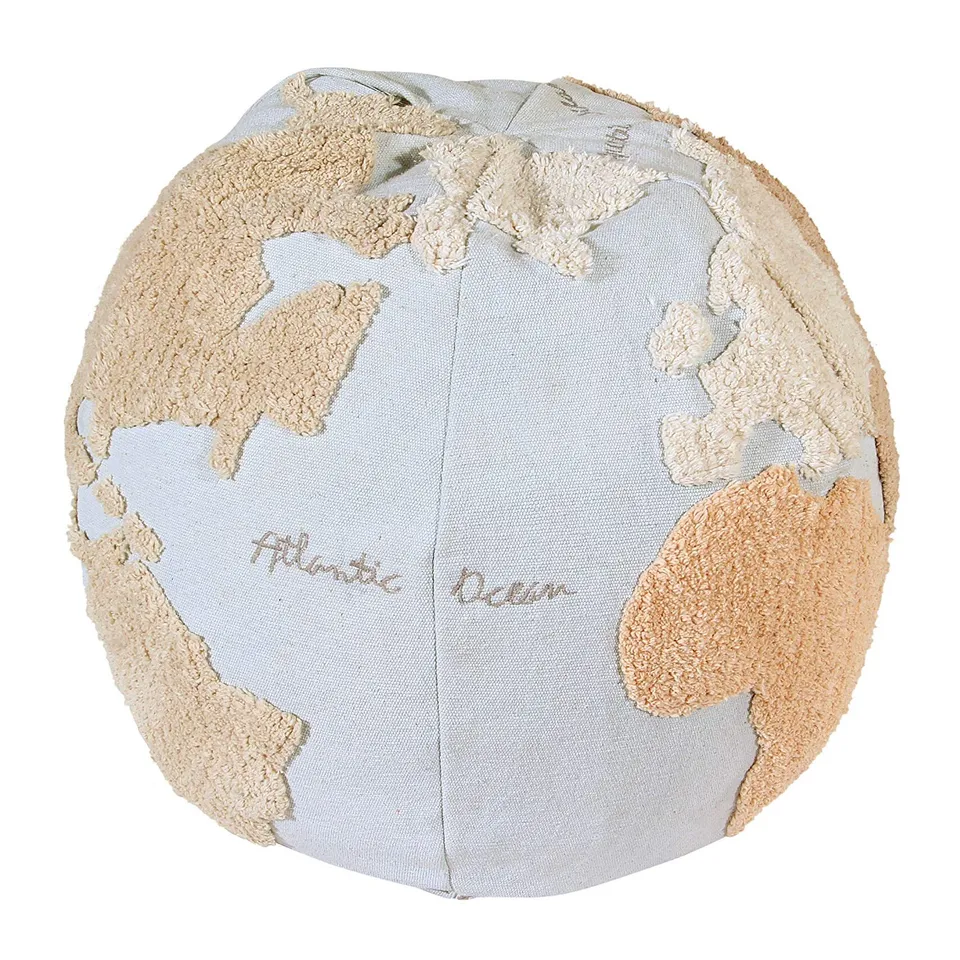 Lorena Canals World Map pouf cotone 50 cm lavabile