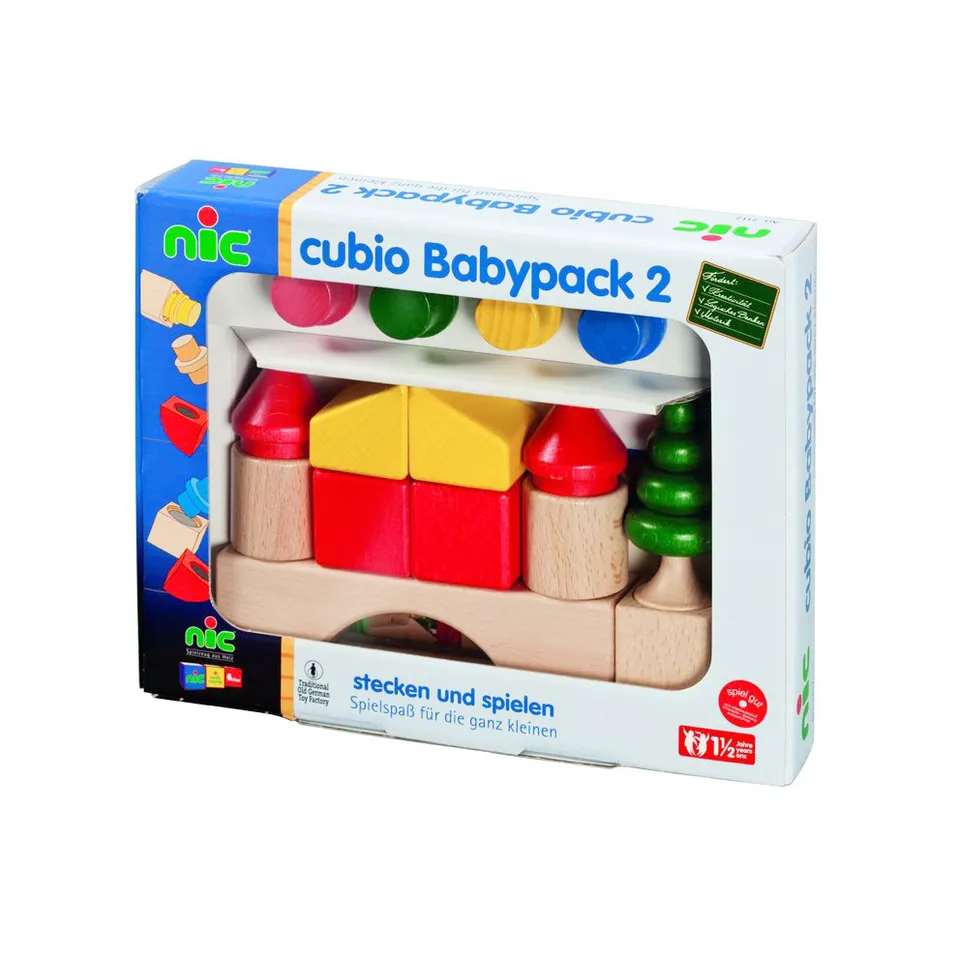 nic Cubio Babypack 2 costruzioni legno 19 pezzi