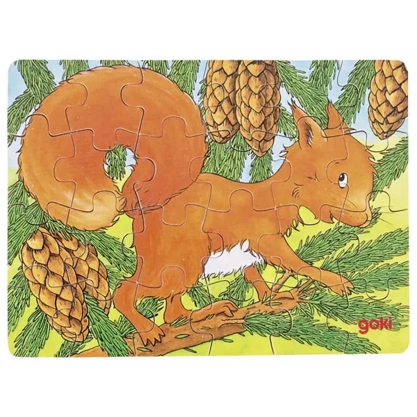 Goki puzzle legno animali 24 pezzi scoiattolo