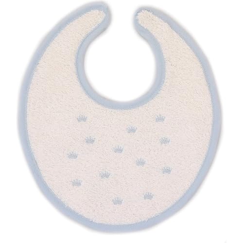 Babidu Bavaglino Celeste Cotone Velcro Girocollo Tondo