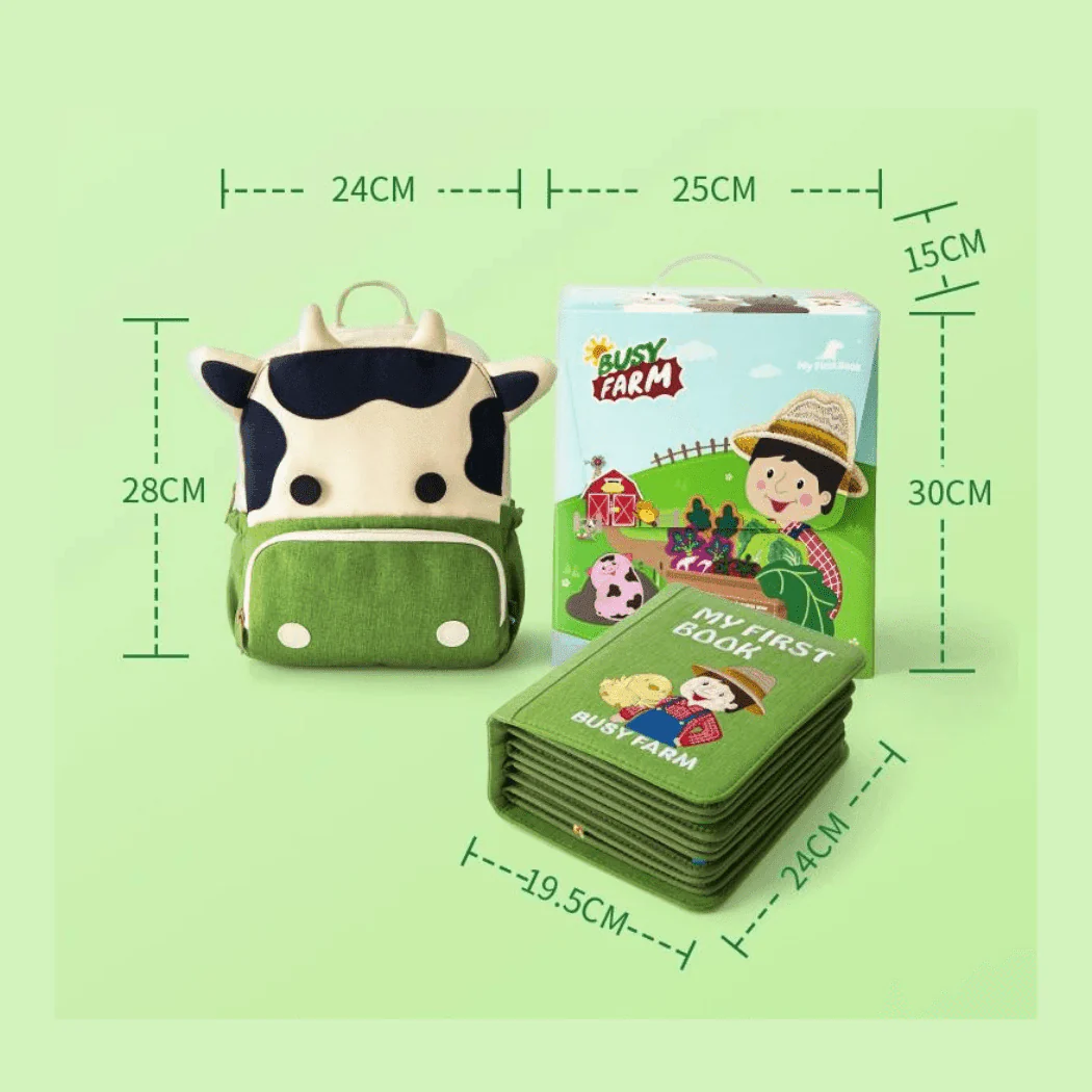 Quiet Book La Fattoria libro in stoffa Montessori 16 pagine