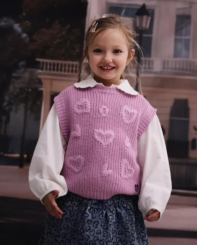 Tuc Tuc gilet bimba maglia cuori rosa