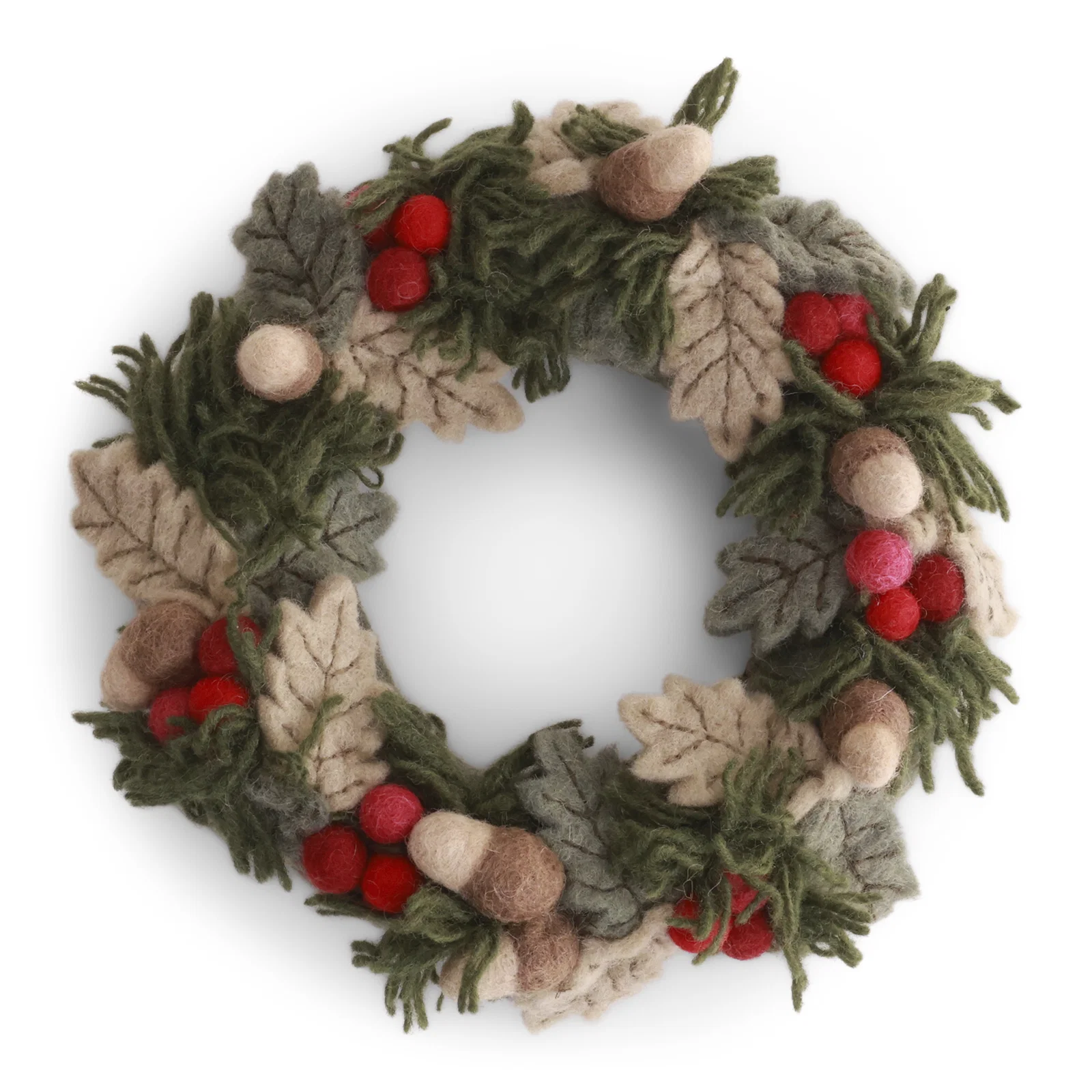 Gry & Sif ghirlanda feltro 20 cm bacche rosse