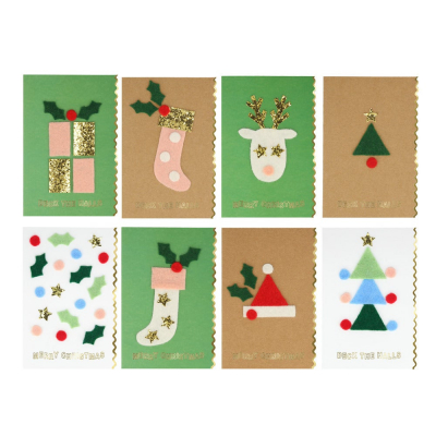 Meri Meri set 8 cartoline Natale fai da te